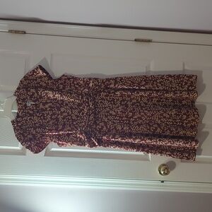 North style Cap Sleeve Wheat Print Dress